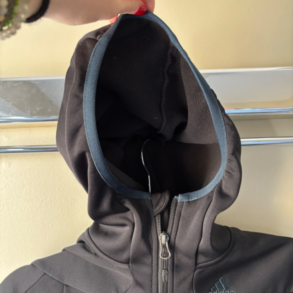 Adidas Climawarm Men's Large Black Zip-up Sweatshirt Hoodie - Picture 2 of 2